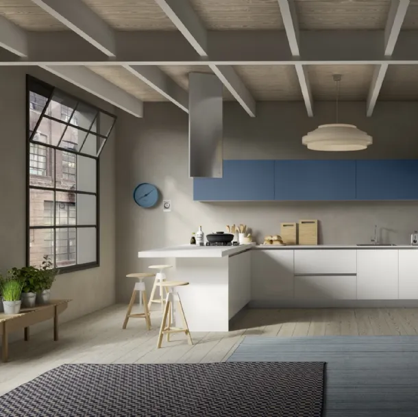 Cucina Moderna con penisola Gloss composizione 02 di Essebi