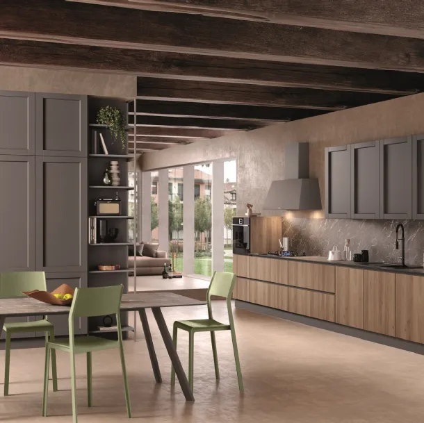 Cucina Moderna lineare Jazz composizione 07 in laminato e laccato di Essebi