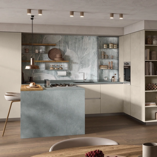 Cucina Moderna con penisola Materia 03 di Essebi