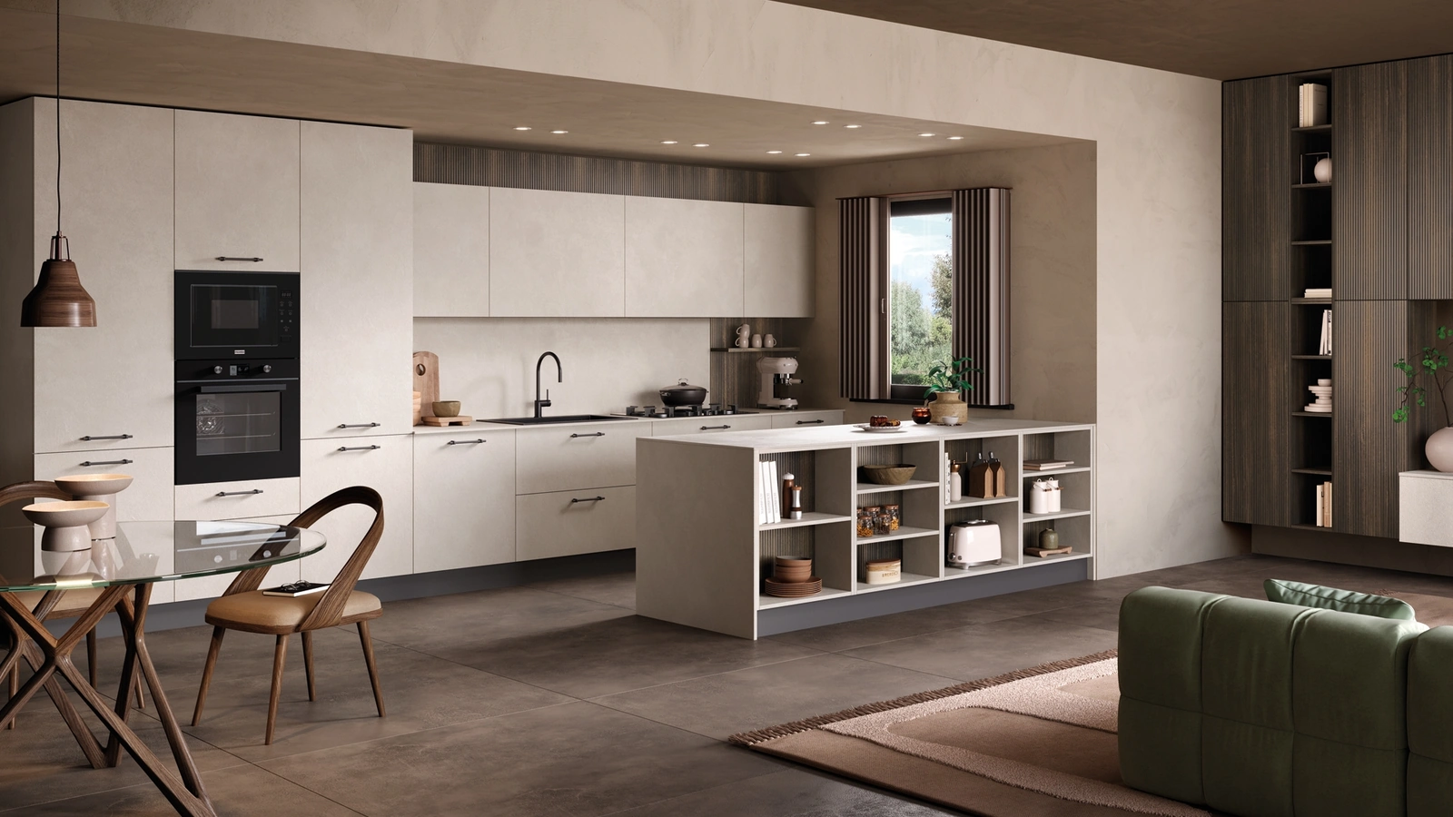 Cucina Moderna con penisola Materia 05 di Essebi