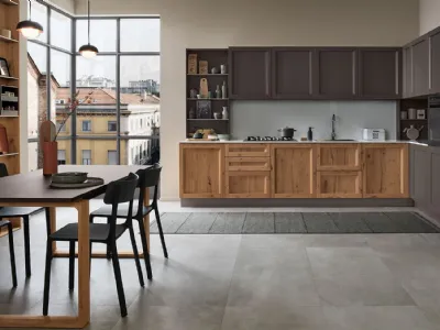Cucina Moderna angolare Milano in Rovere e laccato Grigio di Veneta Cucine