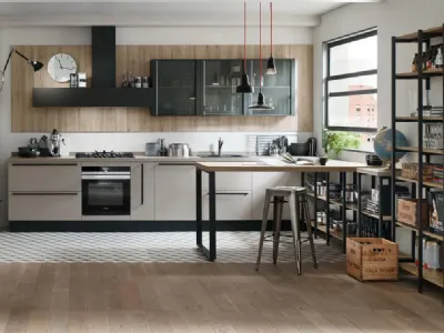 Cucina moderna Start Time Graffiato e Rovere di Veneta Cucine