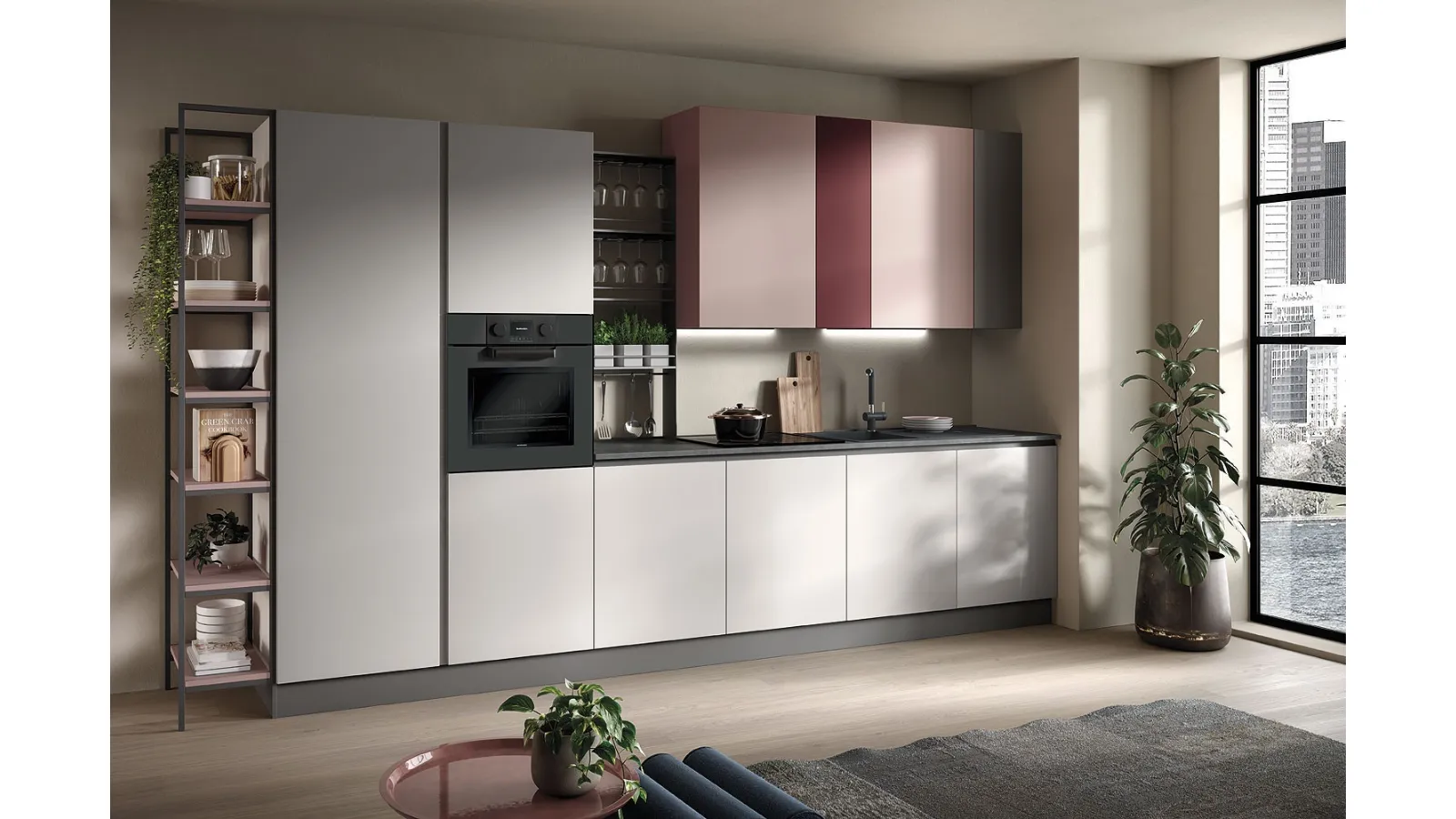 Cucina Moderna lineare York composizione 03 di Essebi